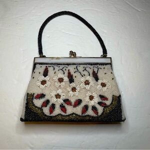 Vintage Hand-sewn Beaded Bag/Clutch Bag/Purse/Cosmetic Bag.